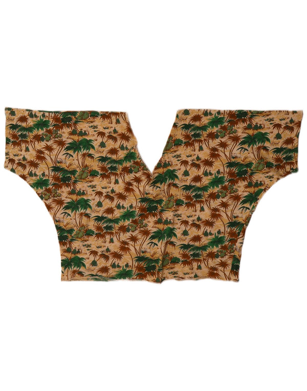 Vintage Damen Crop Top UK 12 Medium Mehrfarbig Hawaiianisch