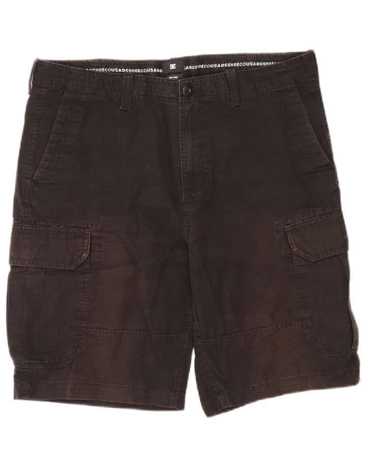 DC Mens Relaxed Fit Cargo Shorts W33 Medium Black Cotton