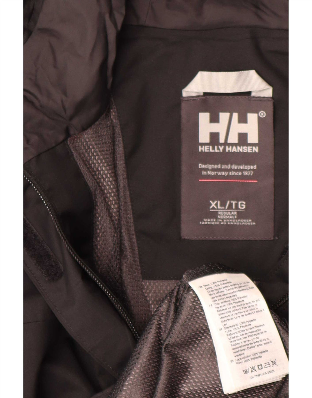 Helly Hansen Veste de pluie à capuche pour femme UK 18 XL Noir Polyester