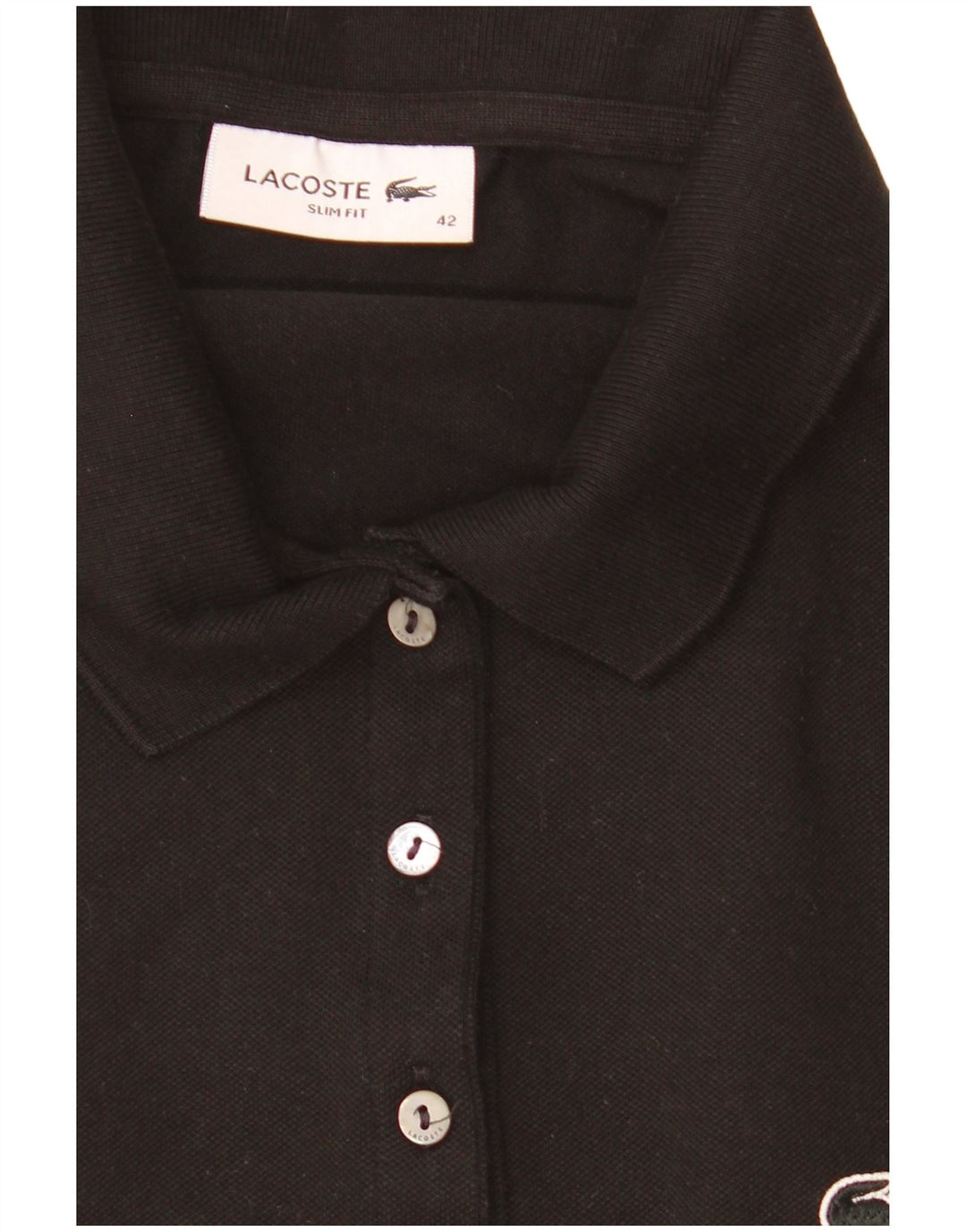 Lacoste Womens Sleeveless Slim Fit Polo Shirt Size 40 Medium Black