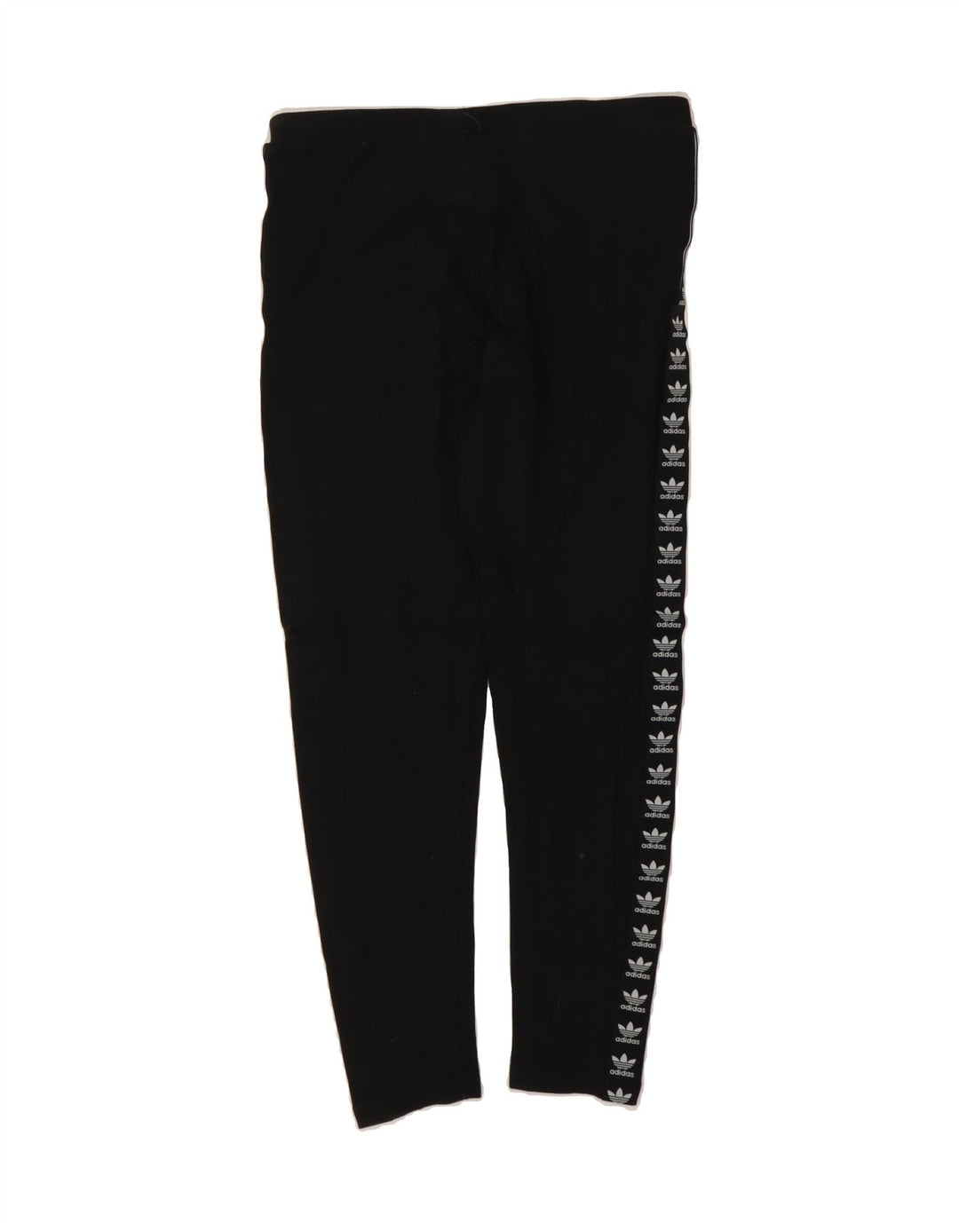 ADIDAS Womens Graphic Leggings UK 14 Medium Black Cotton Vintage Adidas and Second-Hand Adidas from Messina Hembry 