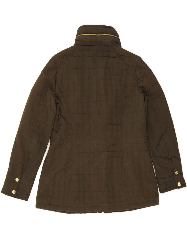MICHAEL KORS Womens Hooded Quilted Jacket UK 14 Medium Khaki Polyester Vintage Michael Kors and Second-Hand Michael Kors from Messina Hembry 