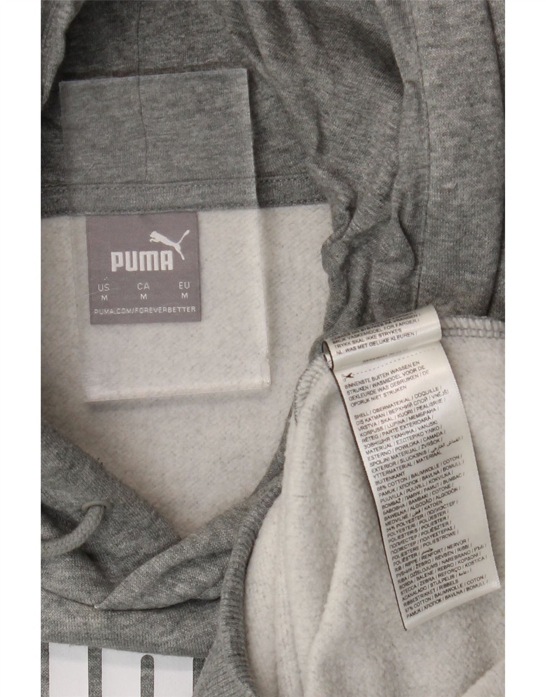 Felpa con cappuccio grafica da uomo Puma in cotone chiazzato grigio medio
