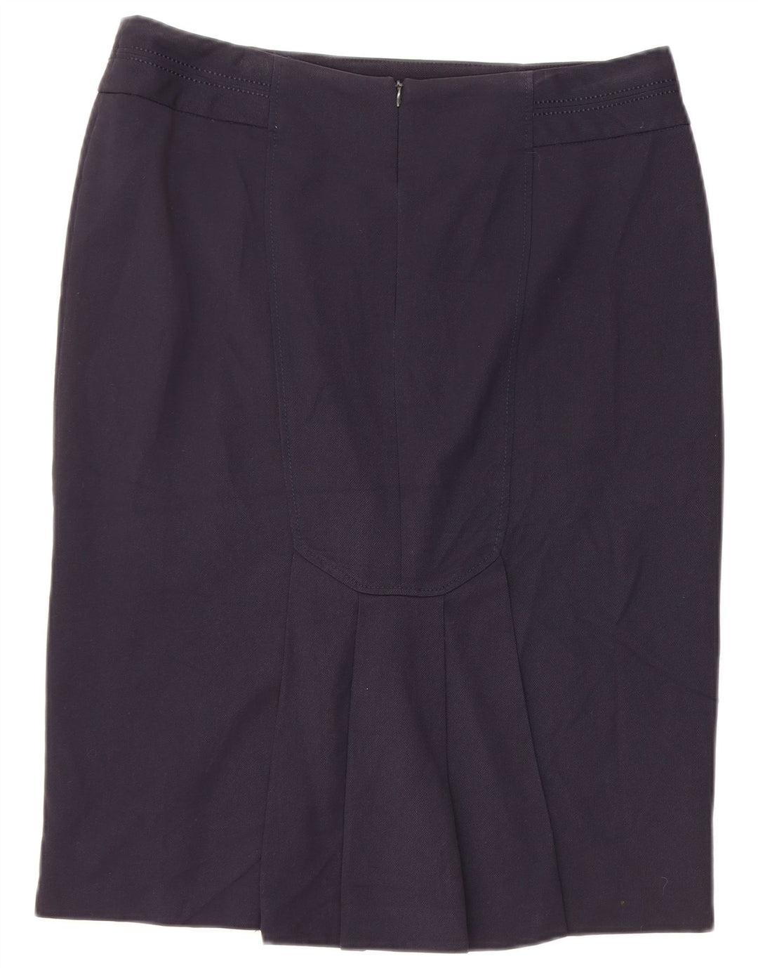 Marks & Spencer Womens Pencil Skirt UK 14 Large W34 Navy Blue Polyester