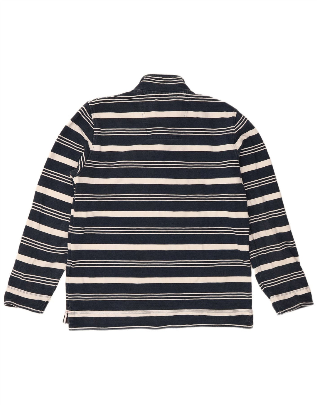 Crew Clothing Mens Zip Neck Sweatshirt Jumper Medium Navy Blue Striped