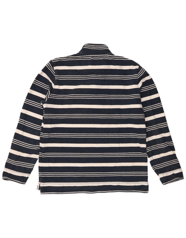 Besætningstøj Herre Zip Neck Sweatshirt Jumper Medium Navyblå stribet