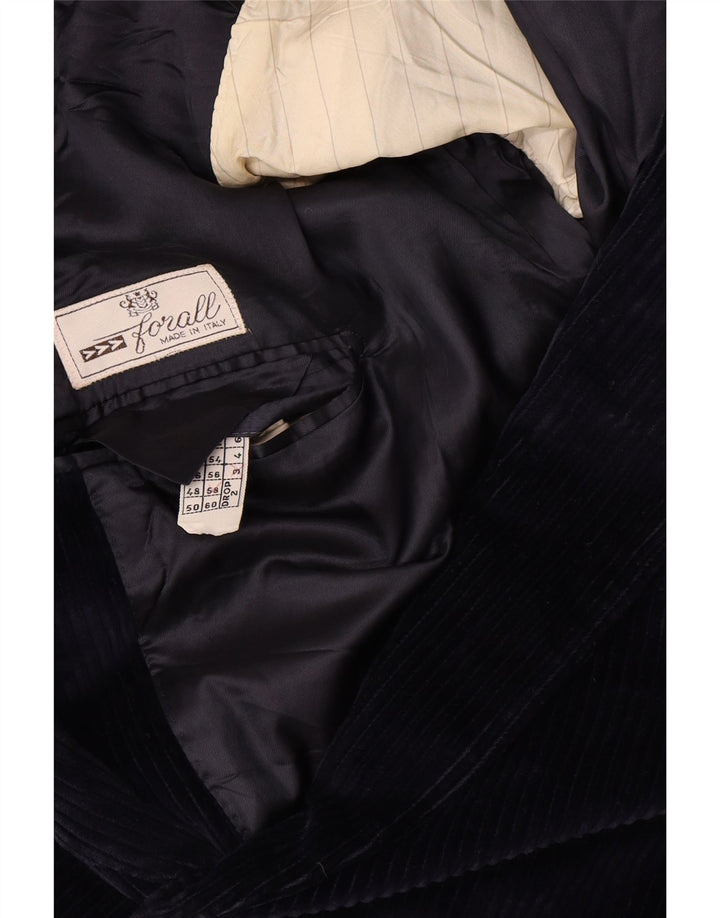 FORALL Mens 2 Button Corduroy Blazer Jacket UK 44 2XL Navy Blue