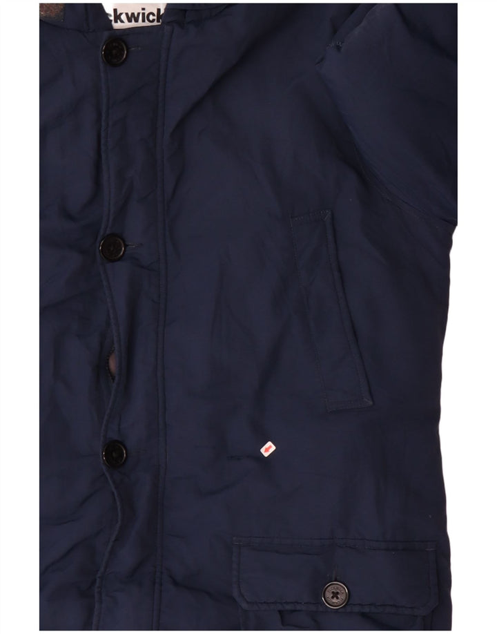 Pickwick Herre hættepolstret jakke UK 42 XL marineblå polyester