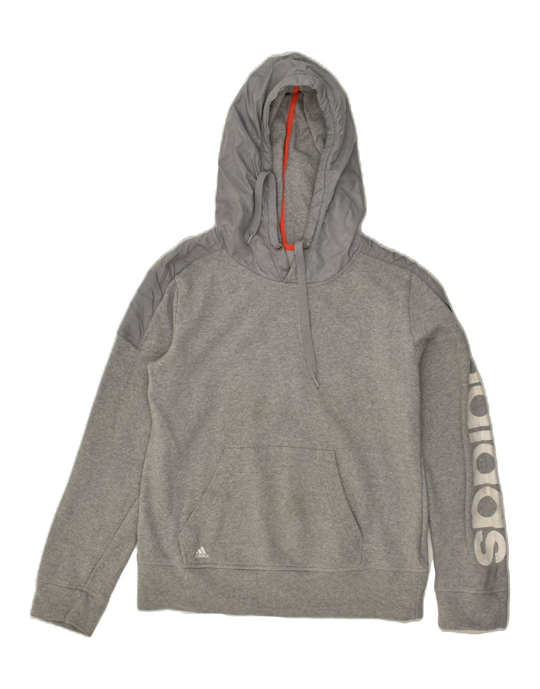 ADIDAS Womens Graphic Hoodie Jumper UK 12/14 Medium  Grey Cotton | Vintage Adidas | Thrift | Second-Hand Adidas | Used Clothing | Messina Hembry 