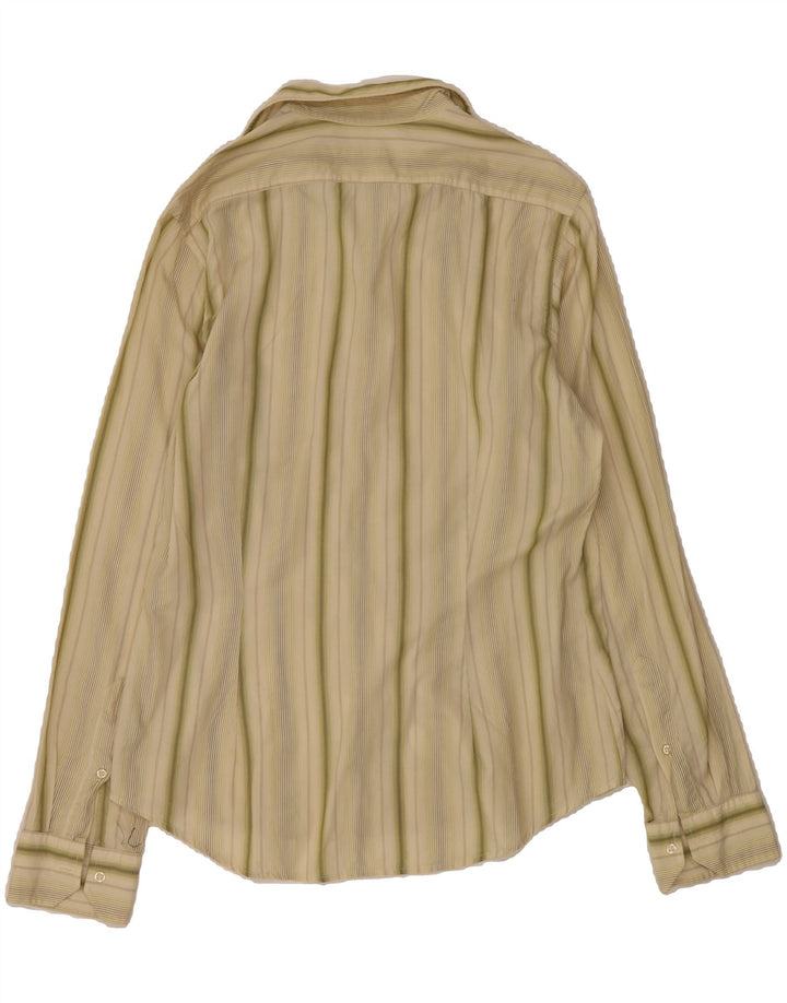 BENETTON Mens Shirt Medium Green Striped Vintage Benetton and Second-Hand Benetton from Messina Hembry 