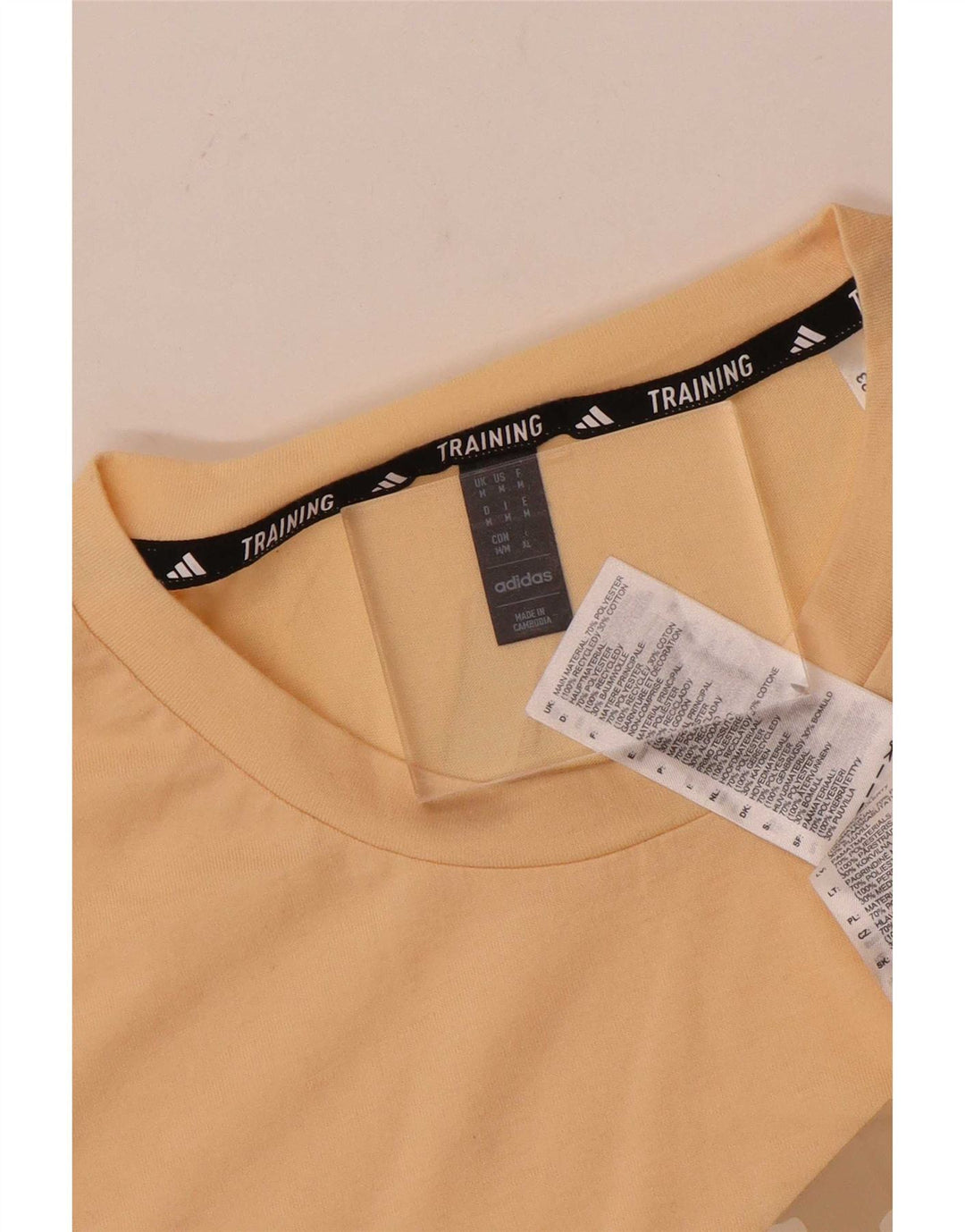 T-shirt grafica da allenamento Adidas da uomo in cotone beige medio