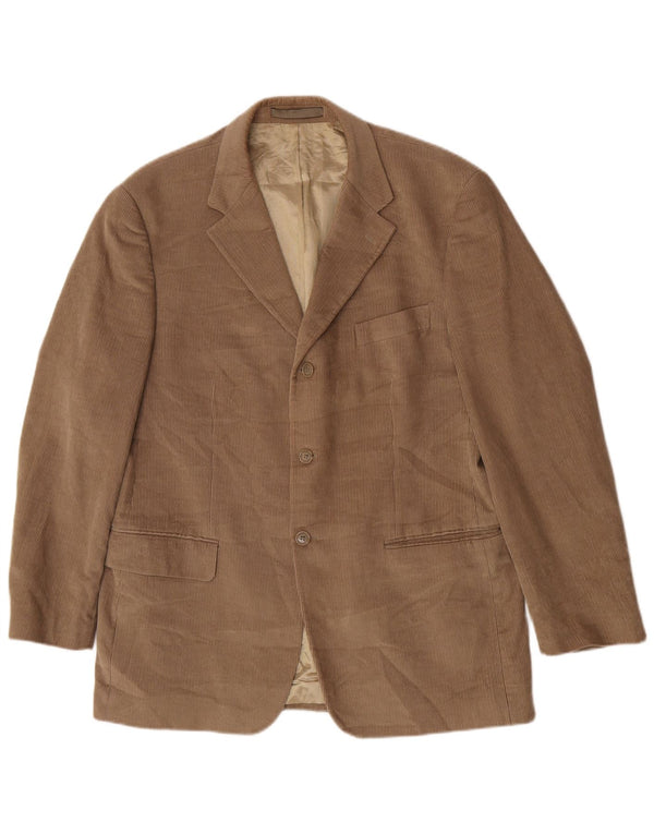 Marks & Spencer Veste blazer en velours côtelé à 3 boutons pour homme UK 42 Large Beige