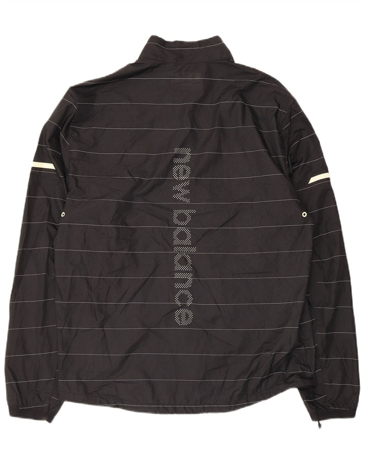 New Balance Mens Graphic Tracksuit Top Jacket Medium Black Striped