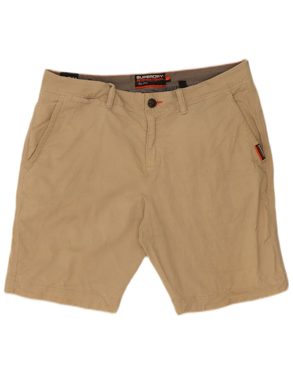 Superdry Mens Slim Fit Chino Shorts W34 Large Beige Cotton