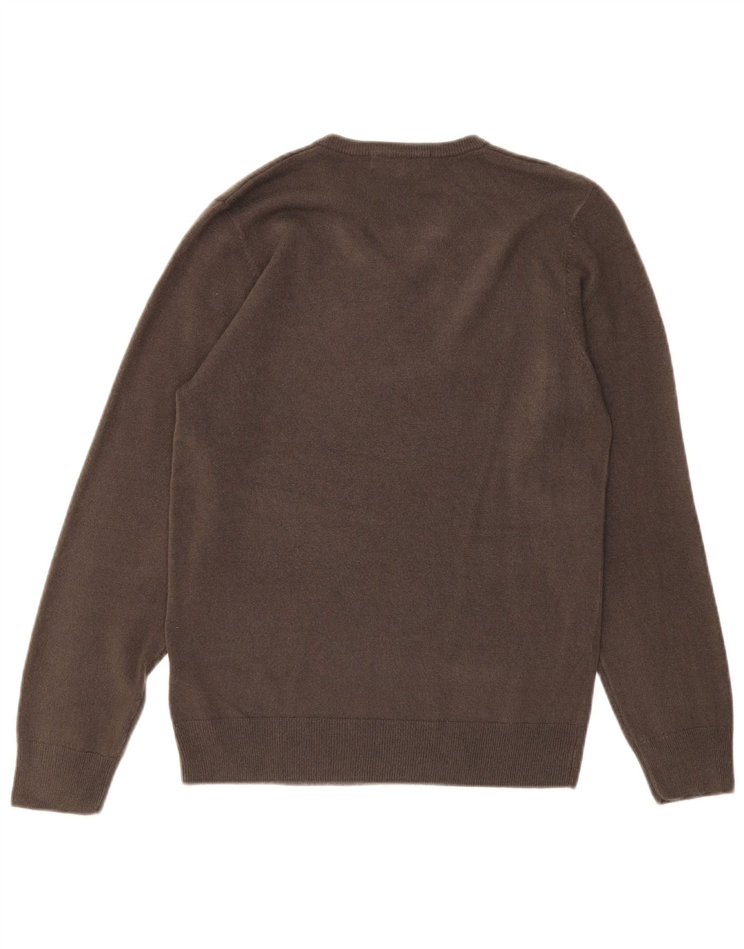 MARKS & SPENCER Mens V-Neck Jumper Sweater Small Grey Acrylic