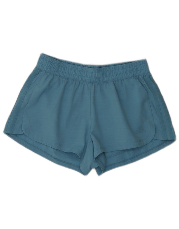 Adidas Damen Sport Shorts UK 8/10 Small Blau Polyester