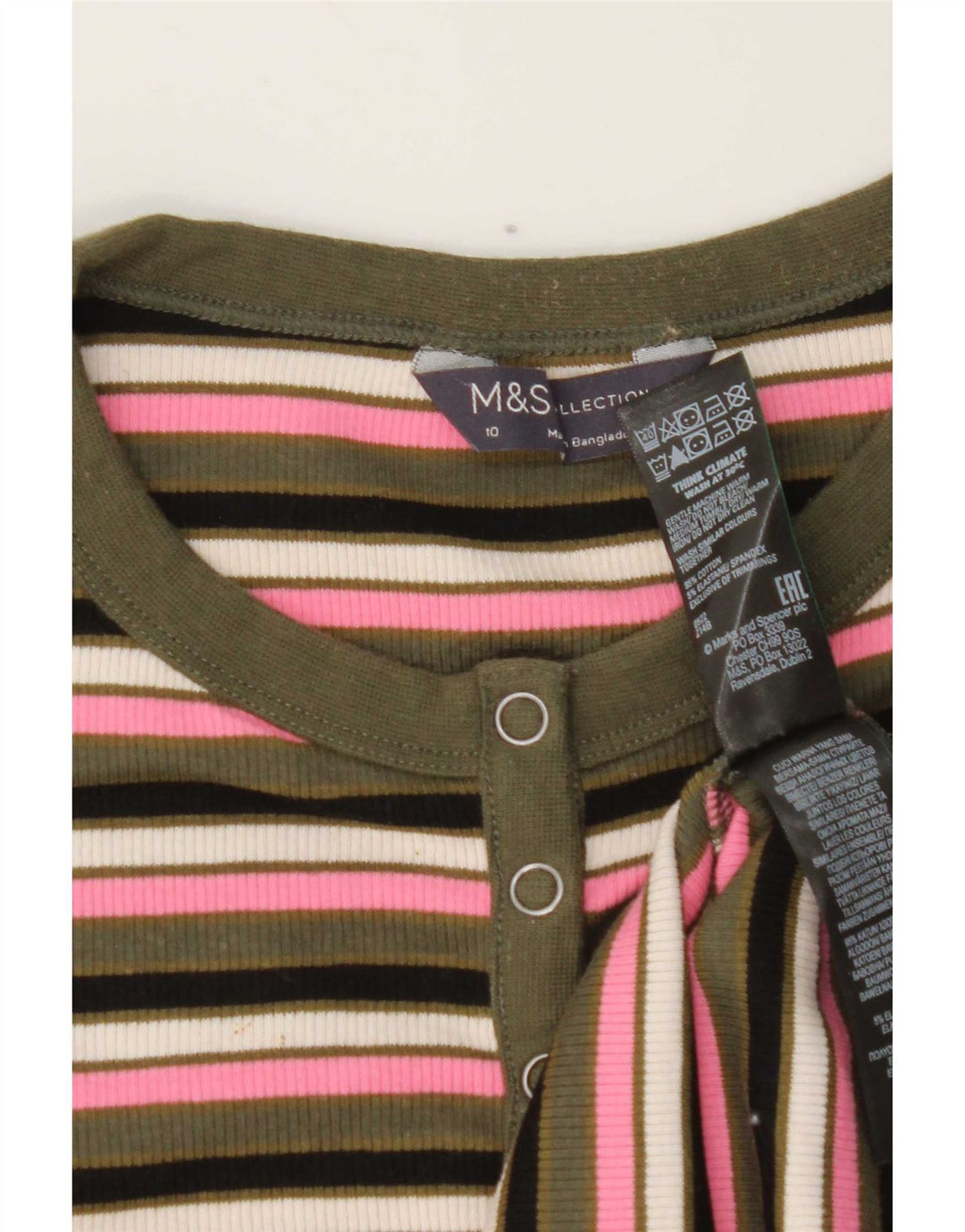 Женский топ с длинным рукавом Marks & Spencer, Великобритания, 10 маленьких разноцветных полосок
