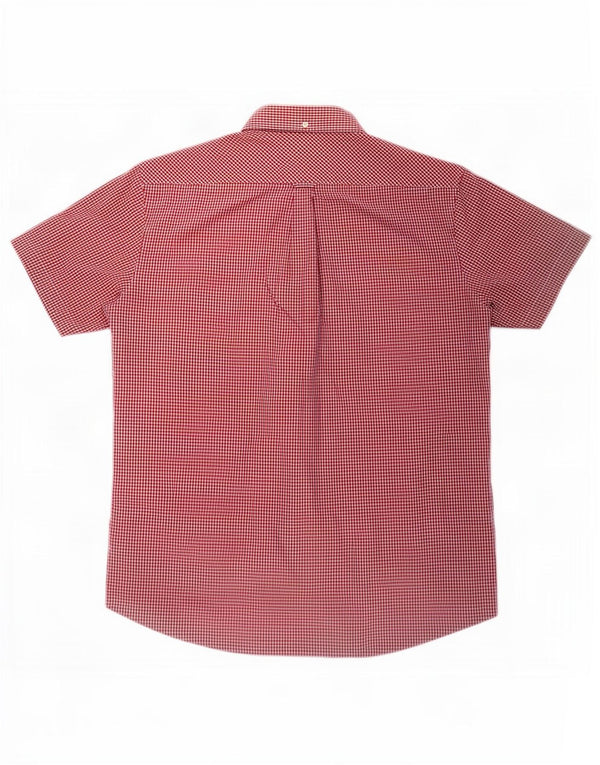 Ben Sherman Chemise à manches courtes pour homme XL en coton à carreaux rouges