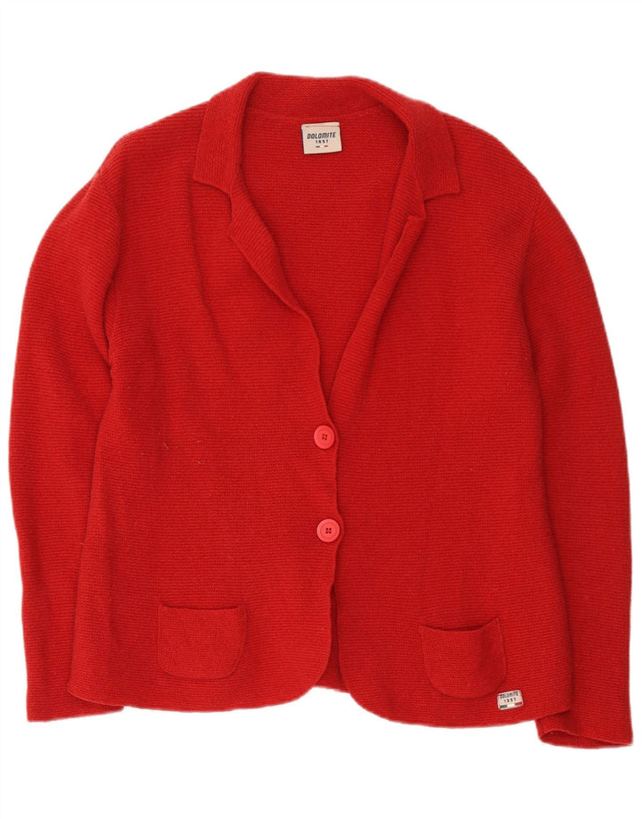 Dolomite Damen Strickjacke Pullover UK 16 Große rote Wolle