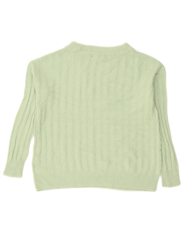 Marks & Spencer Womens Oversized Boat Neck Jumper Sweater UK 10 Small Green