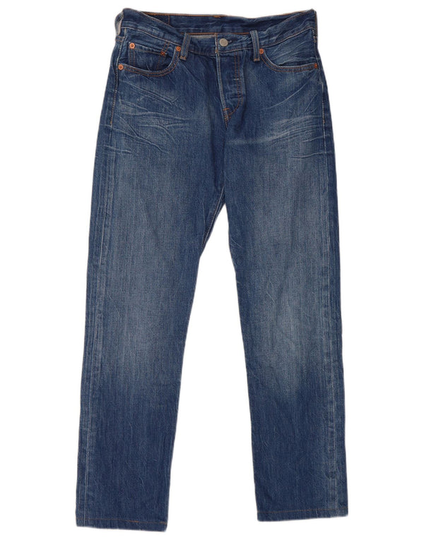 Levi's Womens 501 Straight Jeans W25 L27 Blue Cotton