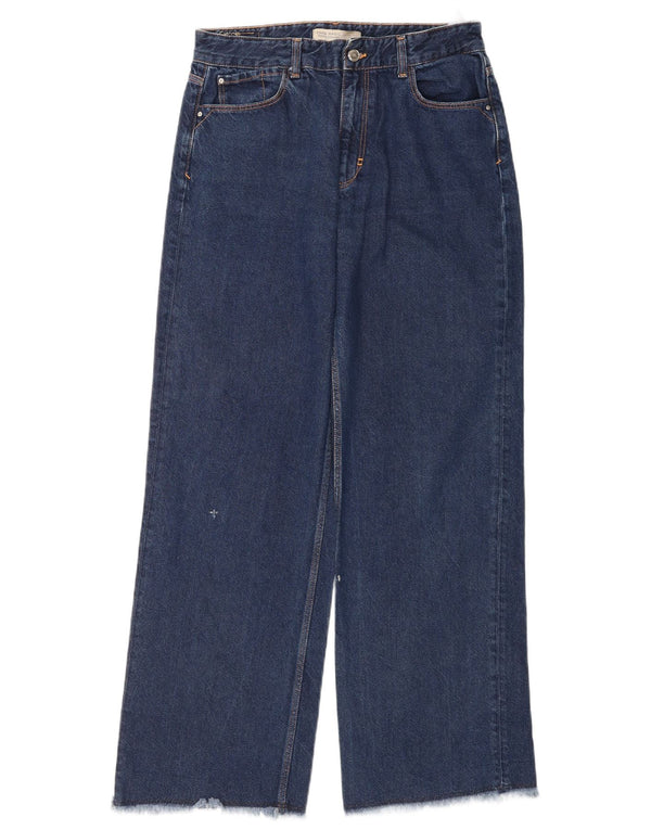 Blugi pentru femei Zara cu picioare late EU 38 Mici L28 L31 Bumbac bleumarin