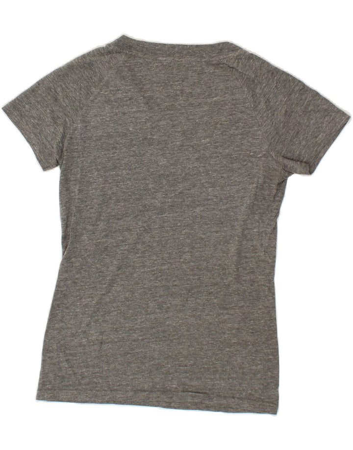 REEBOK Womens Graphic T-Shirt Top UK 12 Medium Grey Polyester Vintage Reebok and Second-Hand Reebok from Messina Hembry 