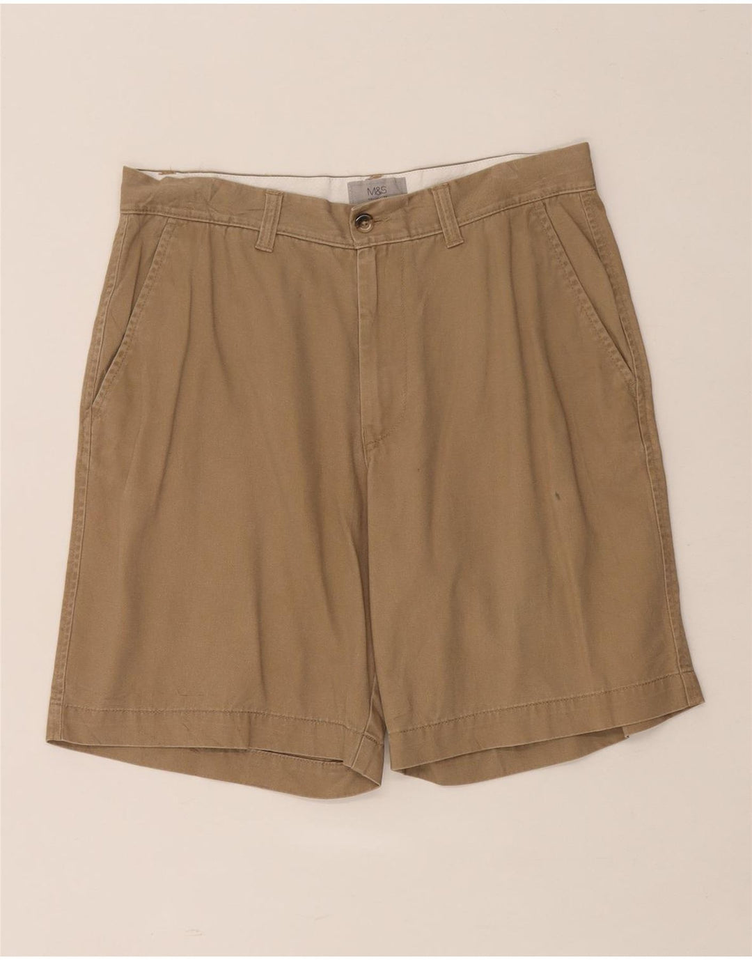 MARKS & SPENCER Mens Chino Shorts W32 Medium Brown Cotton