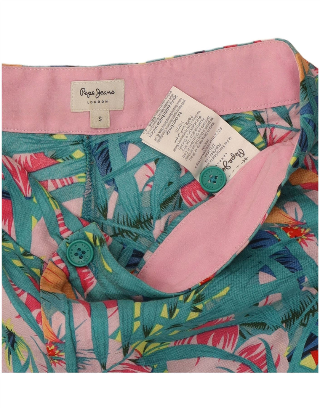 PEPE Jeans Hot Pants Femme Petit W27 Coton Floral Multicolore