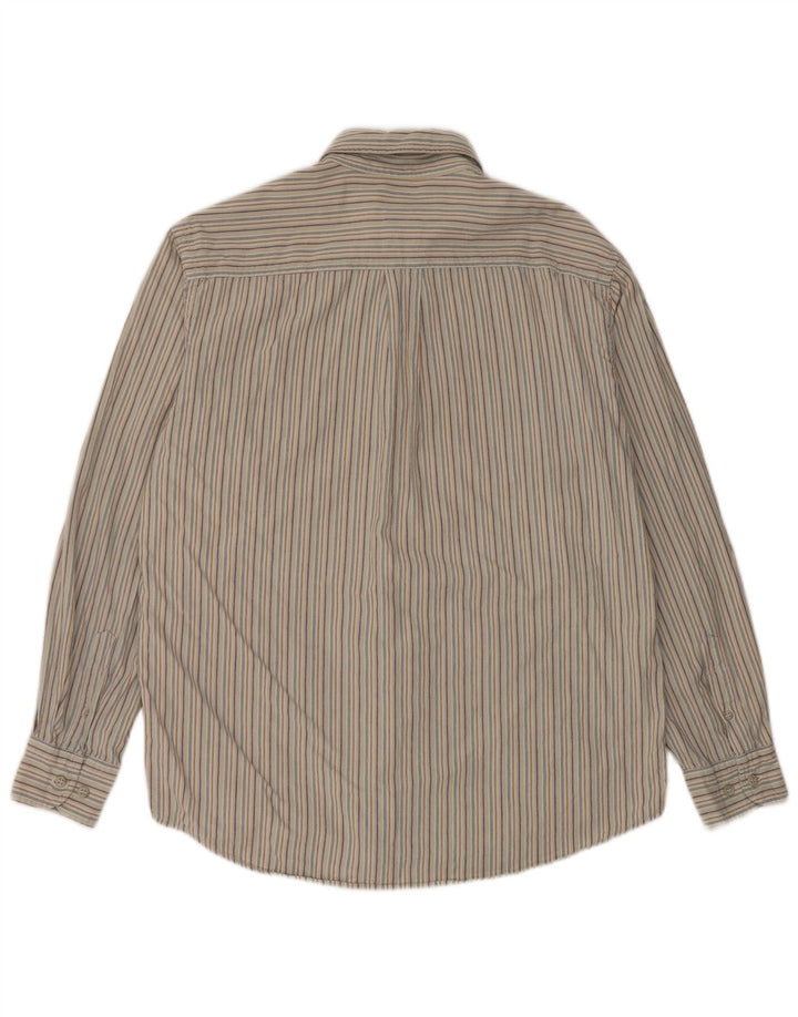 Think Pink Mens Shirt Small Grey Striped Cotton