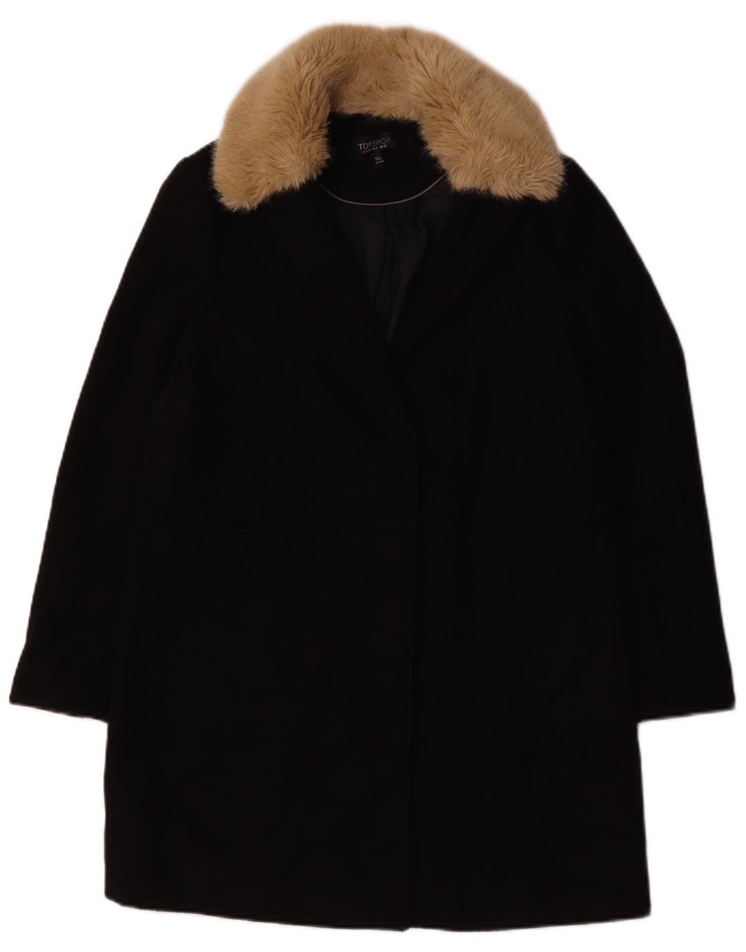 Topshop Manteau surdimensionné pour femme UK 10 Petit Noir Polyester