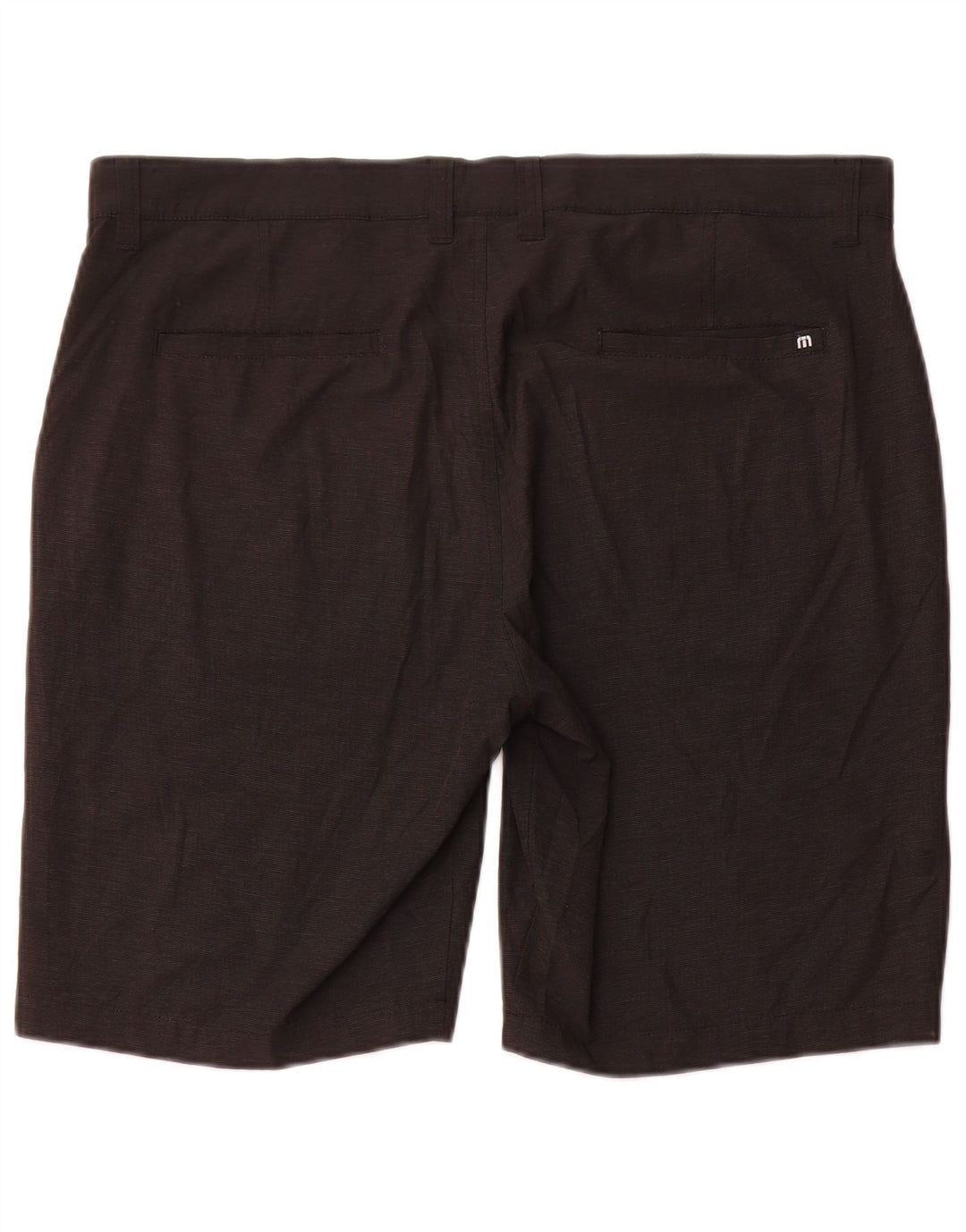 Travis Mathew Mens Chino Shorts W38 XL Black Pinstripe Polyester