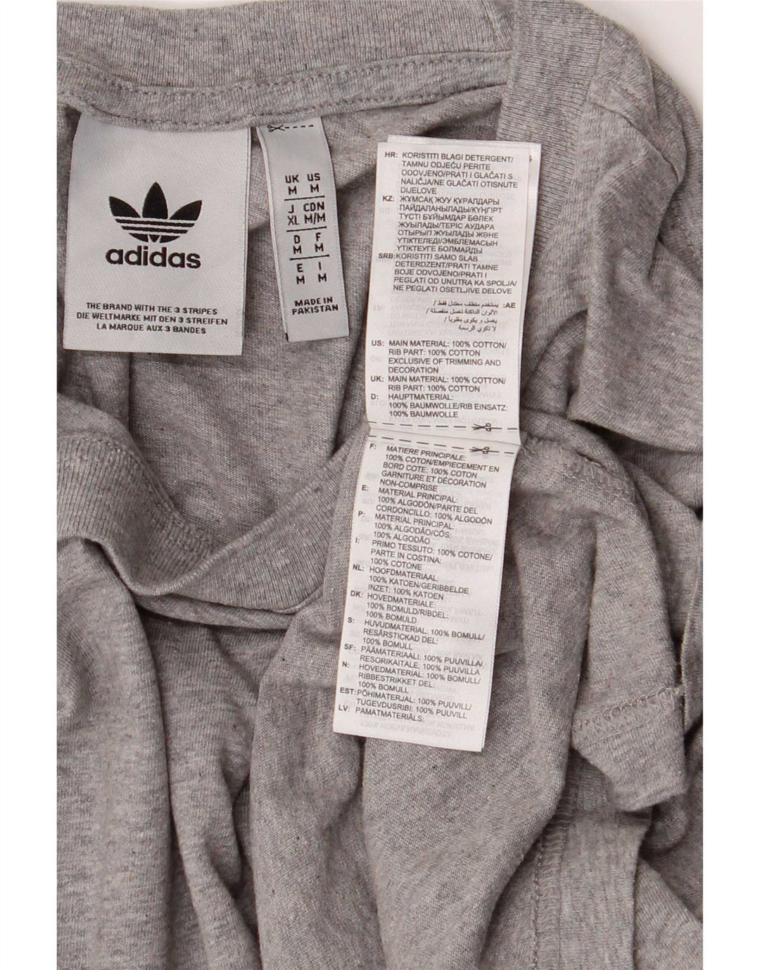 Adidas T-shirt top mellem grå bomuld til mænd