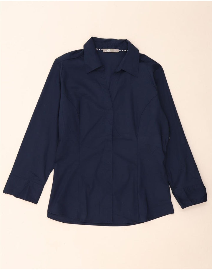 LEE Womens Riders Shirt UK 16 Large Navy Blue Cotton