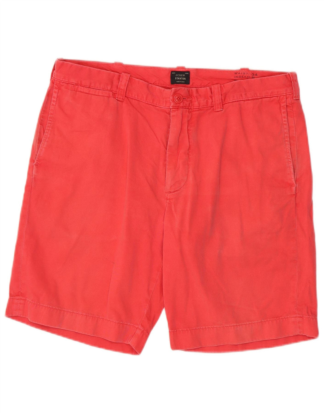 J. CREW Mens Stanton Chino Shorts W34 Large Pink Cotton