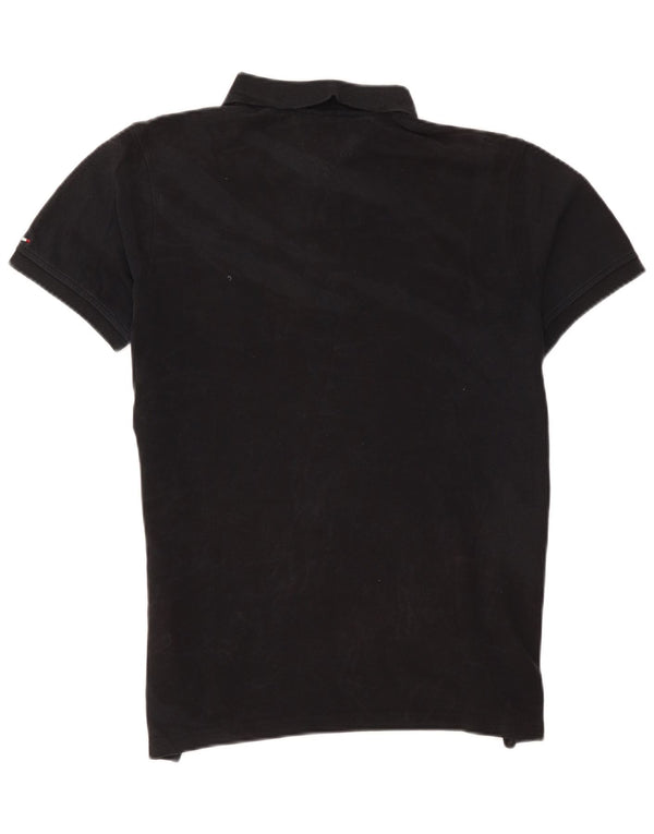 Tommy Hilfiger Mens Slim Fit Polo Shirt Large Black Cotton