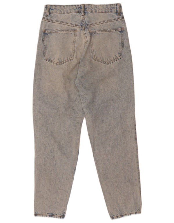 Zara Womens Distressed High Waist Tapered Jeans EU 36 XS W26 L27 Blue
