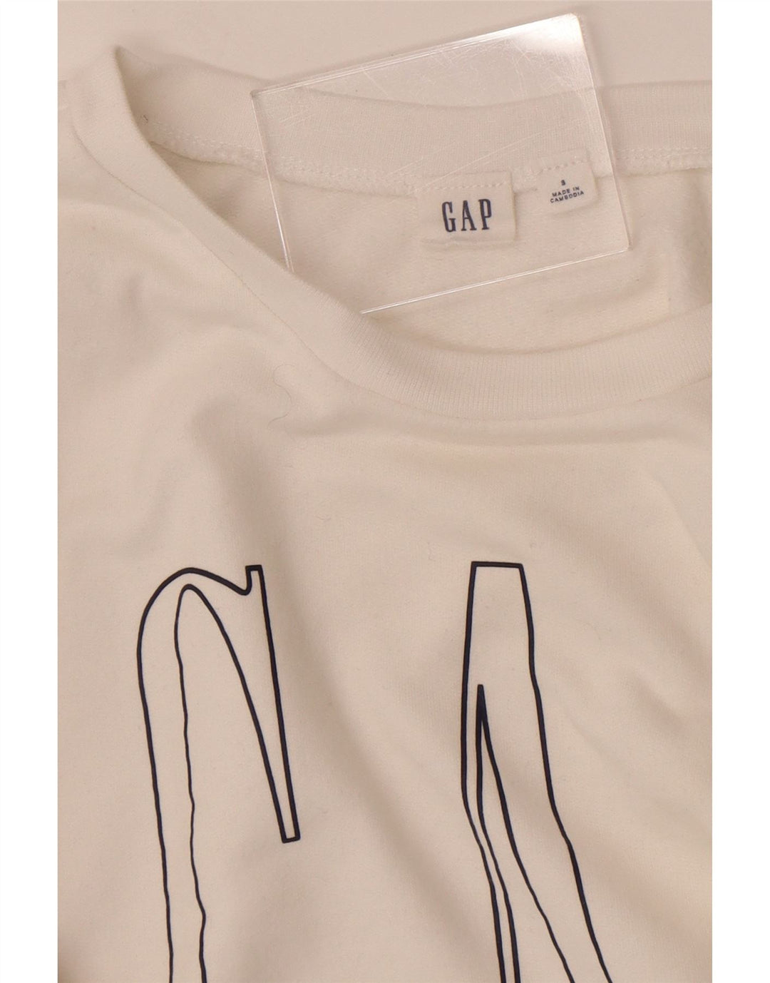 Gap Womens Grafisk Oversized Sweatshirt Jumper UK 10 Small White