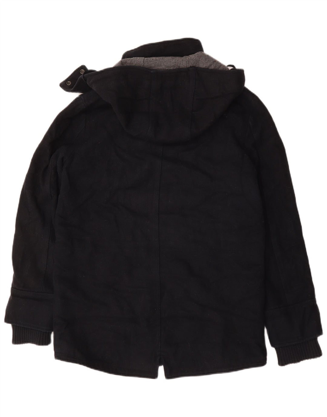 Superdry Mens Hooded Parka Jacket UK 36 Small Navy Blue Wool