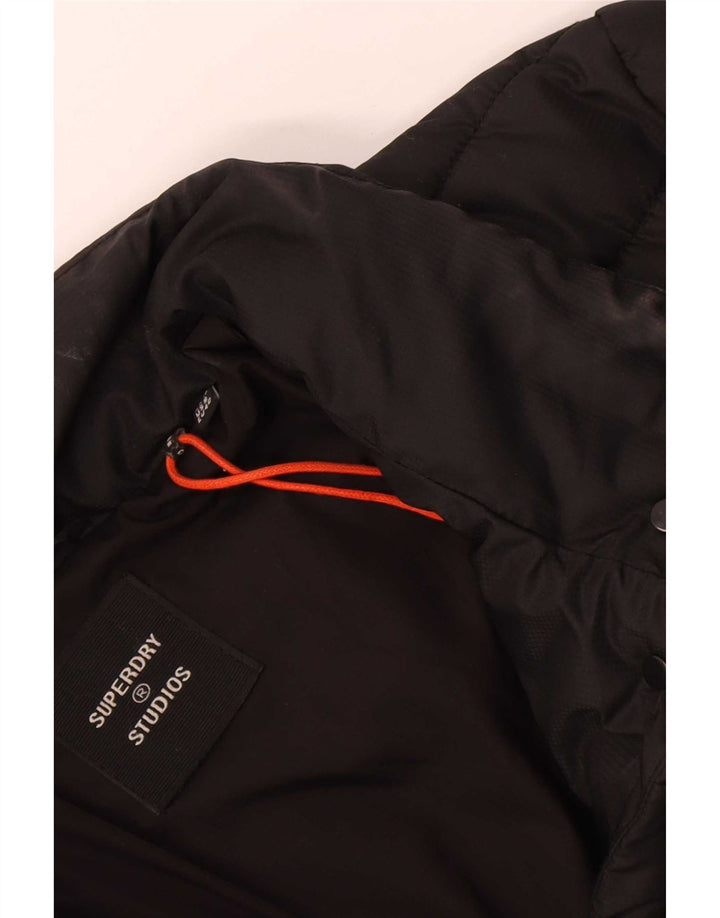 Superdry Damen Wattierte Jacke UK 12 Medium Black Polyester