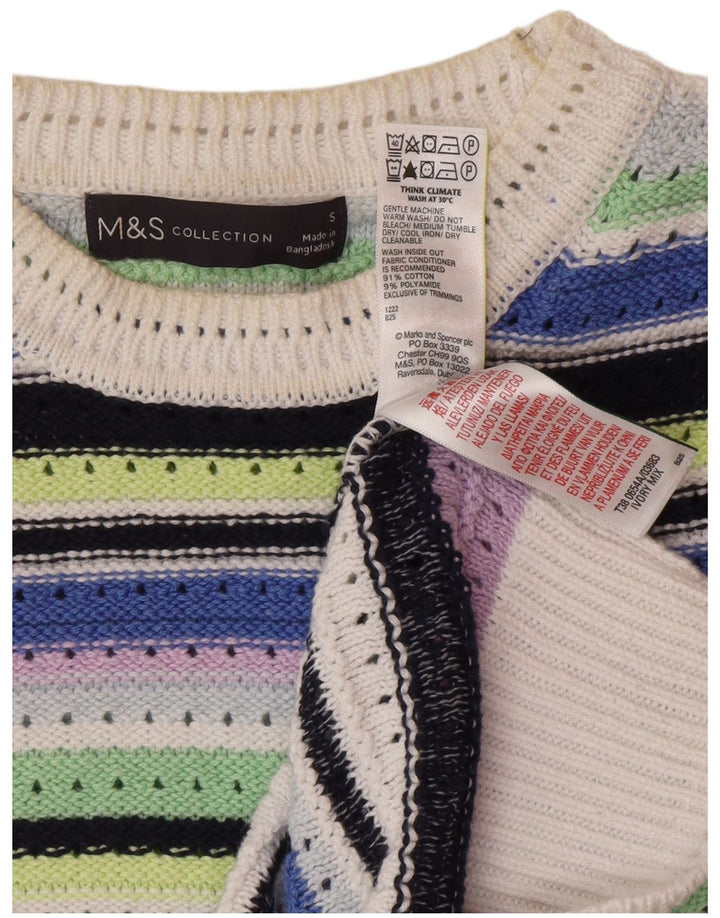 Marks & Spencer Womens Crew Neck Jumper Sweater UK 10 Small Multicoloured
