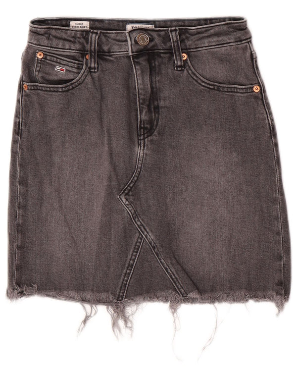 Tommy Hilfiger Dame Denim Nederdel W24 XS Grå Bomuld