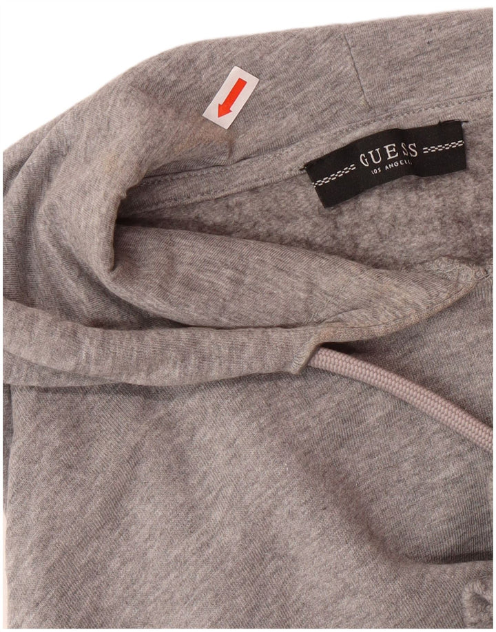Suéter feminino com capuz grande GUESS UK 6 XS cinza algodão