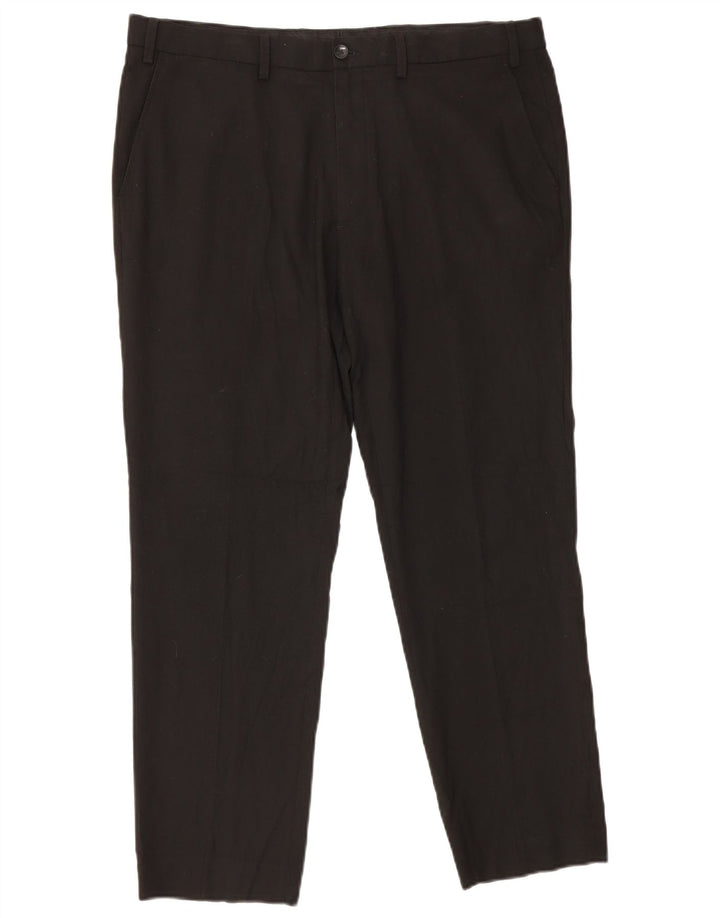 Pantaloni da abito slim da uomo Marks & Spencer W38 L29 poliestere nero