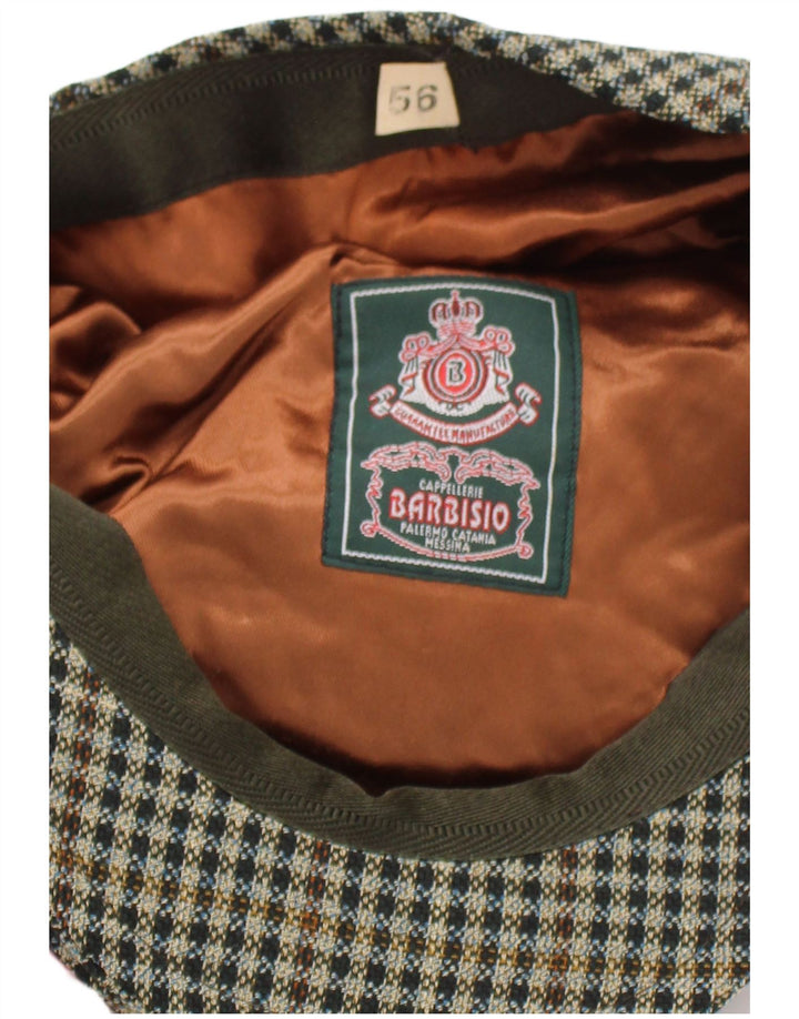 Barbisio Mens Flat Cap Medium Brown Houndstooth Classic