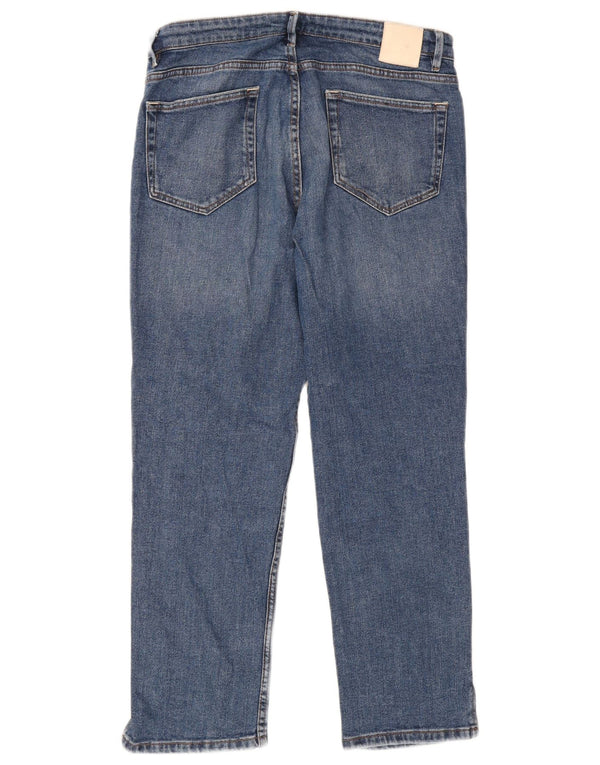 Massimo Dutti Womens High Rise Cropped Jeans EU 40 Medium W30 L27 Blå