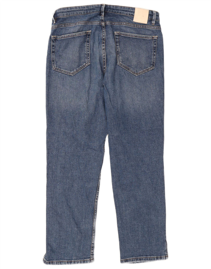 Massimo Dutti Womens High Rise Cropped Jeans EU 40 Medium W30 L27 Blå