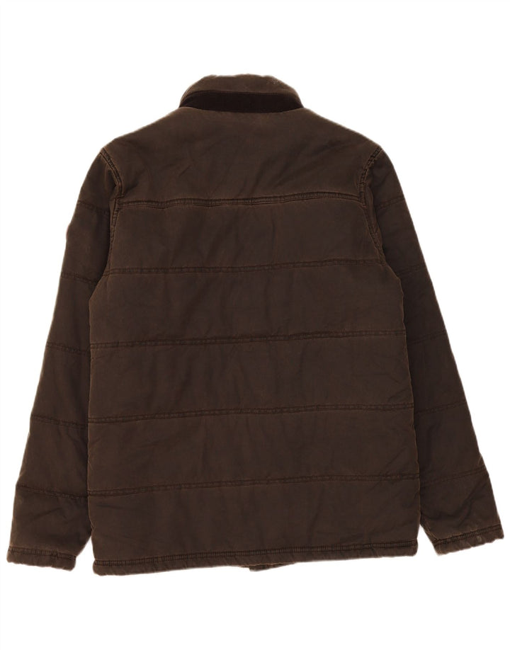 Weird Fish Mens Padded Jacket UK 38 Medium Brown Polyester