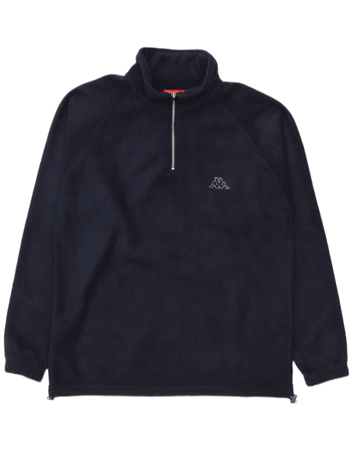Kappa herre lynlås hals fleece jumper stor marineblå polyester