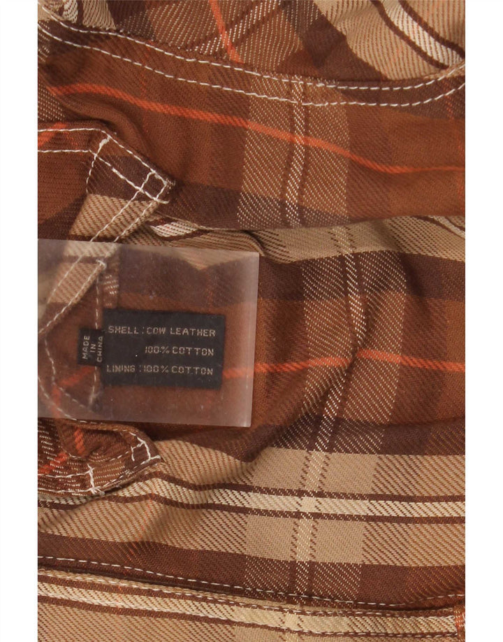 Jachetă reversibilă pentru bărbați Diesel UK 40, mare, maro, piele carouri